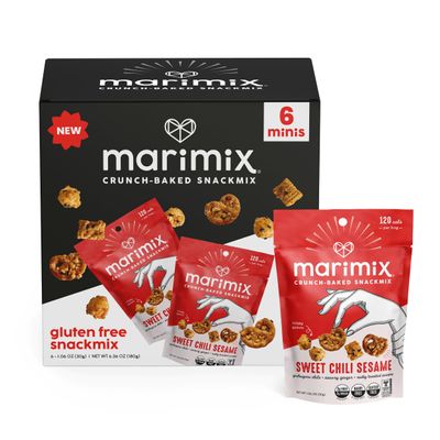 Marimix Snack Mix | Sweet Chili Sesame | Crunch Baked Sweet & Salty Savory Plant Based Naturally Gluten Free Whole Grain Fiber Charcuterie Pretzel Trail Party Mix | No Artificial Ingredients