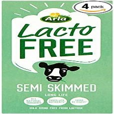 Arla LactoFree Semi Skimmed Long Life Milk Drink 1 Litre - 4 Pack