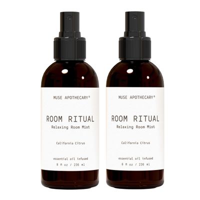 Muse Apothecary Room Ritual - Aromatic and Relaxing Room Mist, 8 oz, Infused with Natural Essential Oils - California Citrus, 2 Pack