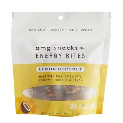 AMG Snacks Lemon Coconut Energy Bites | 4.3 oz, Pack of 6 (72 Bites Total) | Date and Nut Energy Snacks Protein Bars | Non GMO, Gluten Free, Vegan Protein Bites | Made with All Natural Ingredients