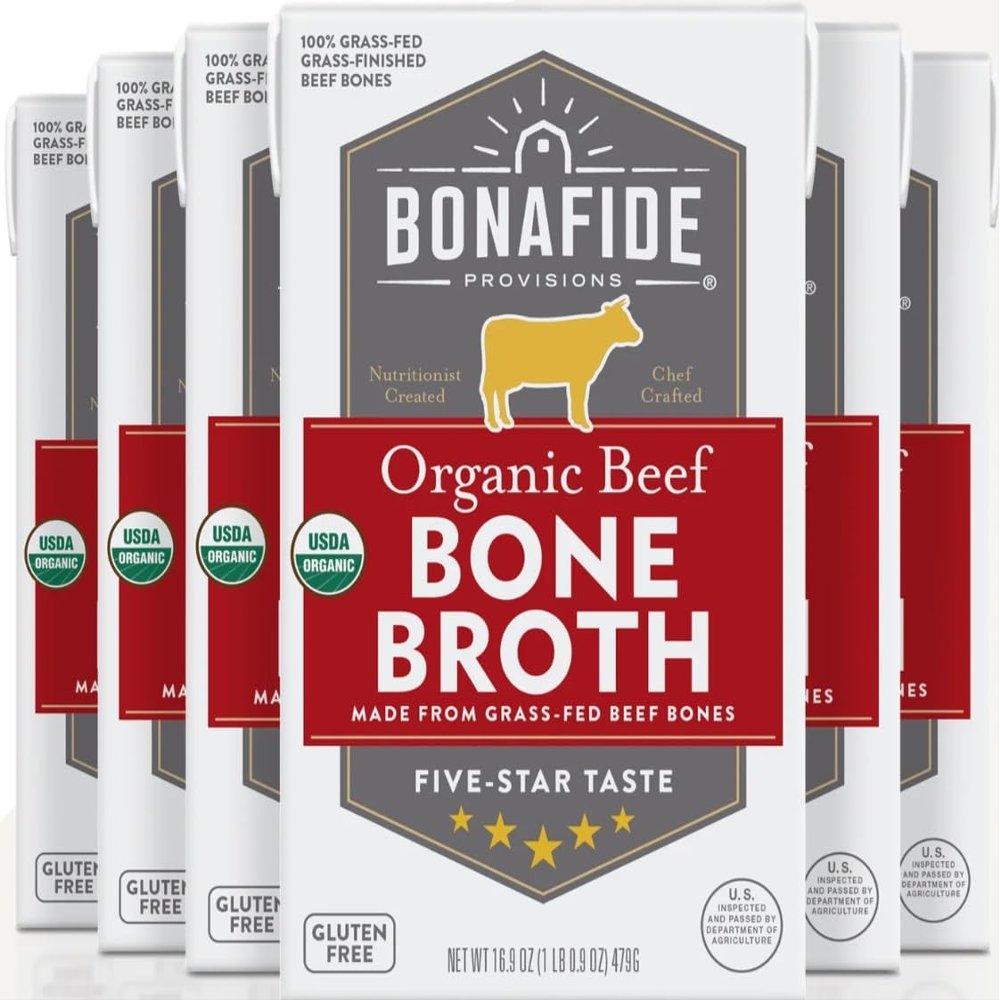 Bonafide Provisions Fresh Organic Beef Bone Broth, 16.9oz - 6 Pack