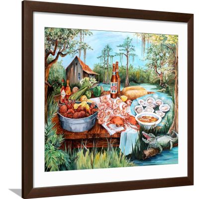AllPosters Wall Art Print Louisiana Cajun Cooking on Brown Frame by Diane Millsap, 32x24