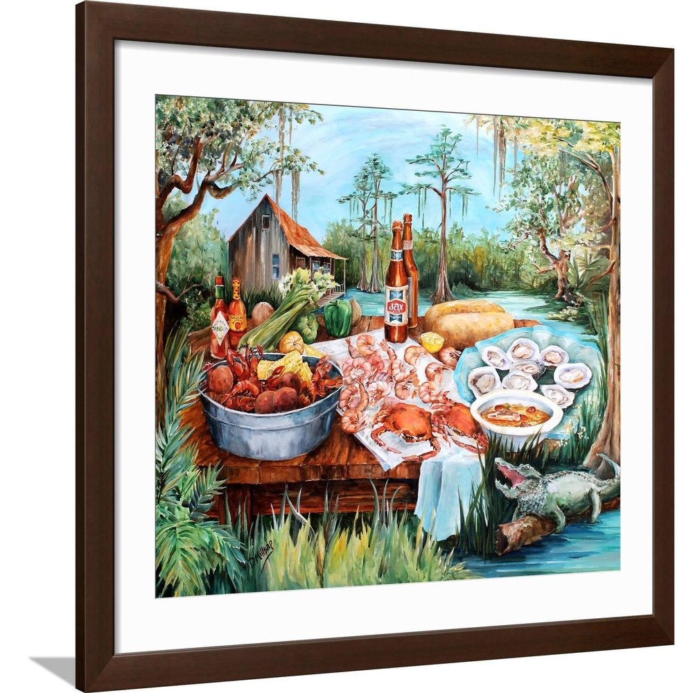 AllPosters Wall Art Print Louisiana Cajun Cooking on Brown Frame by Diane Millsap, 32x24