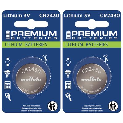 Premium Murata CR2430 Lithium 3V Coin Cell - Japanese Engineered High Capacity Batteries (2 Pack)