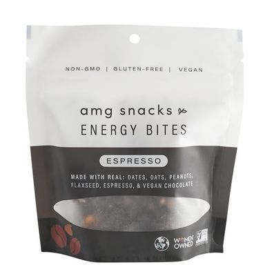 AMG Snacks Espresso Energy Bites | 4.3 oz, Pack of 6 (72 Bites Total) | Date and Nut Energy Snacks Protein Bars | Non GMO, Gluten Free, Vegan Protein Bites | Made with All Natural Ingredients