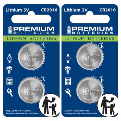 Premium CR2016 Lithium 3V Coin Cell - Japanese Engineered High Capacity Batteries (4 Pack)