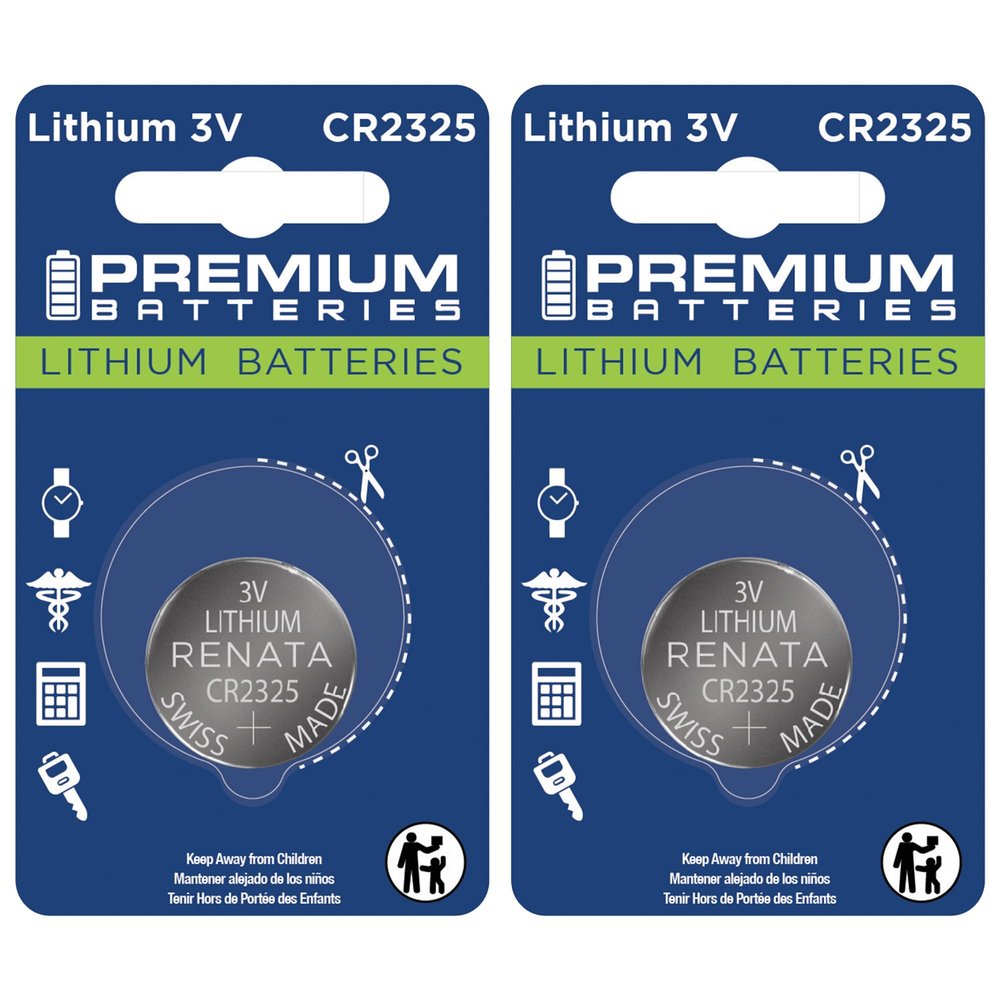 Premium Renata CR2325 Lithium 3V Coin Cell - Swiss Engineered High Capacity Batteries (2 Pack)