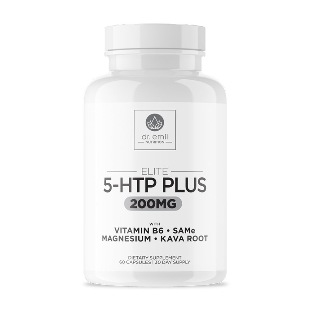 200 MG 5-HTP Elite with Kava Root Extract, Magnesium & SAM-e to Maintain Normal Healthy Sleep & Create a Sense of Wellbeing - 5HTP Supplement with Vitamin B6 - 60 Capsules, 30 Servings