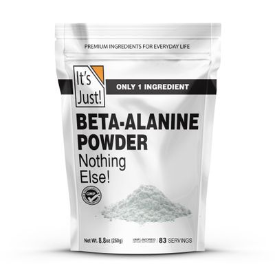 It's Just! - Beta-Alanine Powder, Pre-Workout Supplement, 250g Bulk, Unflavored, 3000mg Per Serving (250g / 83 Servings)