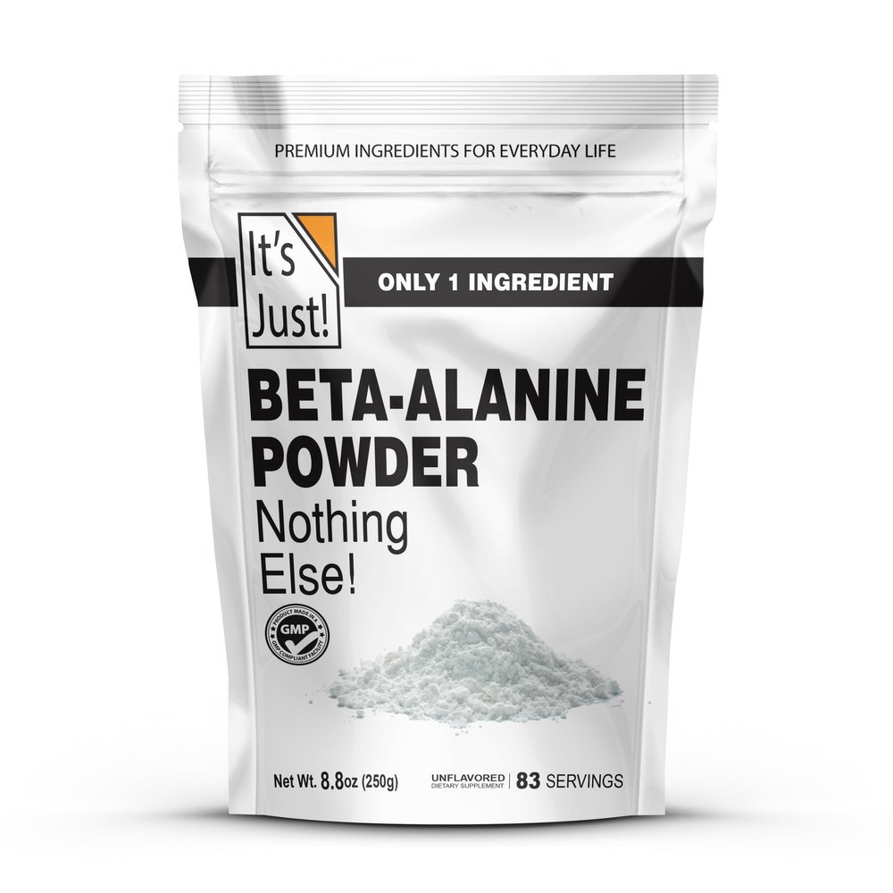 It's Just! - Beta-Alanine Powder, Pre-Workout Supplement, 250g Bulk, Unflavored, 3000mg Per Serving (250g / 83 Servings)