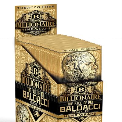 Billionaire - Natural Wraps - Baldacci Gold - Fruit of the Gods Flavor - 2 Wraps per Pack - 25 Pack - 50 Wraps total incl. Frugal Smoker Sticker