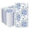 50 Pack Blue Floral Paper Napkins Blue Flower Guest Napkin Disposable 3 Ply Decorative Floral Hand Towels Dinner Napkins for Bridal Shower Baby Shower Wedding Birthday Dinner Party Supplies view 1