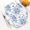 50 Pack Blue Floral Paper Napkins Blue Flower Guest Napkin Disposable 3 Ply Decorative Floral Hand Towels Dinner Napkins for Bridal Shower Baby Shower Wedding Birthday Dinner Party Supplies view 4