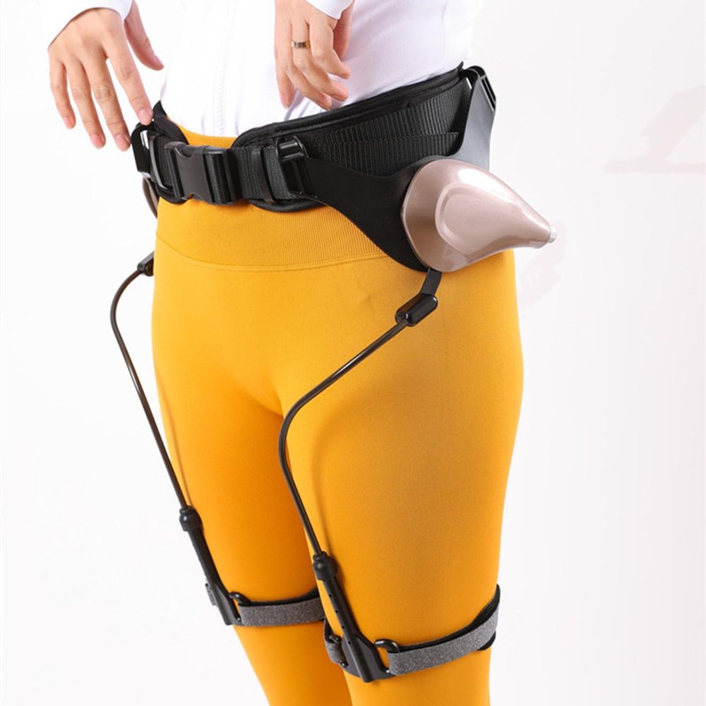Rusopobe Adjustable Mobility Walking Aids for Disabled and Elderly, Mobility Walk Aid Leg Elderly Assistance Products Bionic Body Walking Training(Black,Universal)