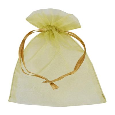 Ribbon Bazaar Sheer Organza Pouches - Antique Gold 4" X 6" 10pc