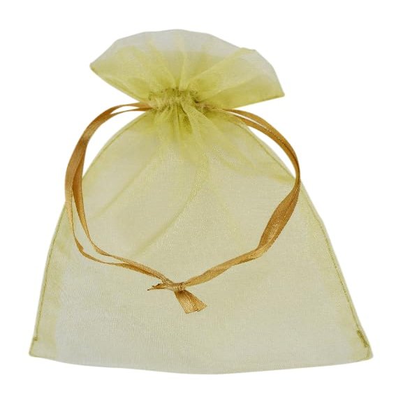 Ribbon Bazaar Sheer Organza Pouches - Antique Gold 4" X 6" 10pc