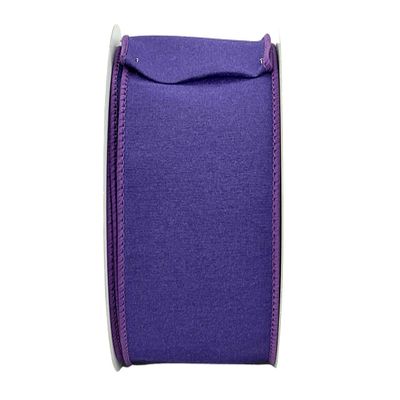 Ribbon Bazaar Wired Iridescent Taffeta 2-1/2" Purple (Same Color Edge) 10yd Spool