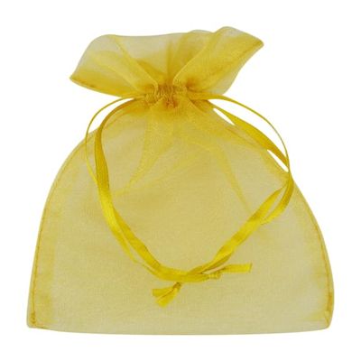 Ribbon Bazaar Sheer Organza Pouches - Gold 6" X 10" 10pc