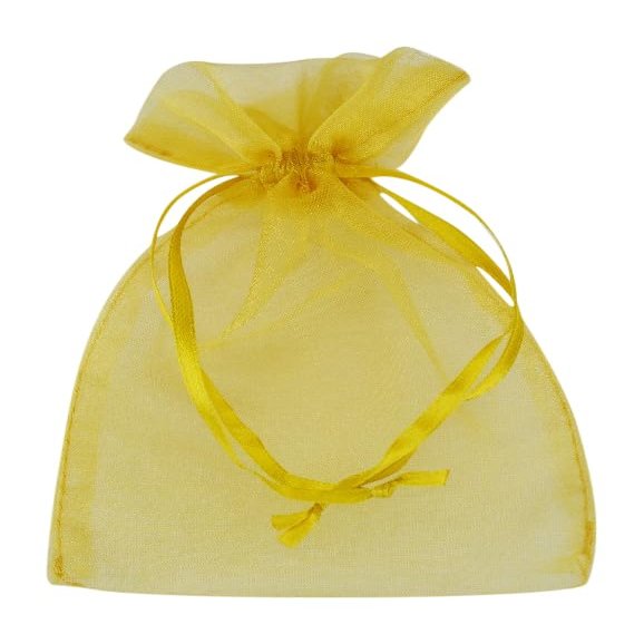 Ribbon Bazaar Sheer Organza Pouches - Gold 6" X 10" 10pc