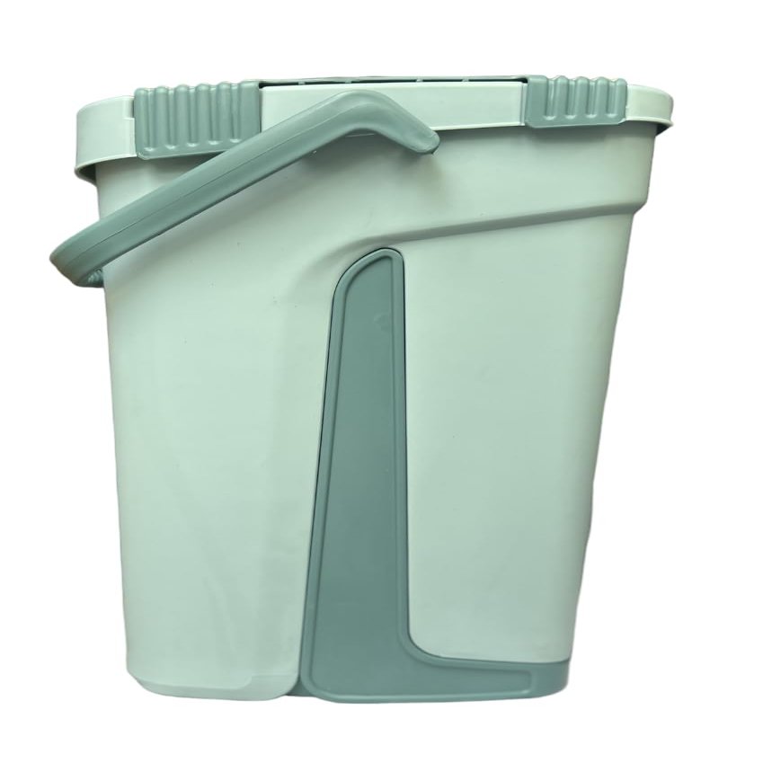 360 Mop and Bucket with Wringer Set, Hands Free Flat Floor Mop and Bucket, 4 Washable Microfiber Pads Included, Wet and Dry Use, Silver