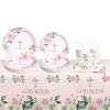 169 pcs Pink Baptism Plates, Napkins, Cutleries, Tablecloth for 24 persons (24) view 1