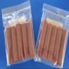 2 PACKS of 17 mm snack stick casings. Edible. 10 strands total. Collagen casings for 42 lbs of snack sticks. Easy to use. No soaking needed. Finished diameter of approx 5/8". Requires slim 3/8" tube view 1
