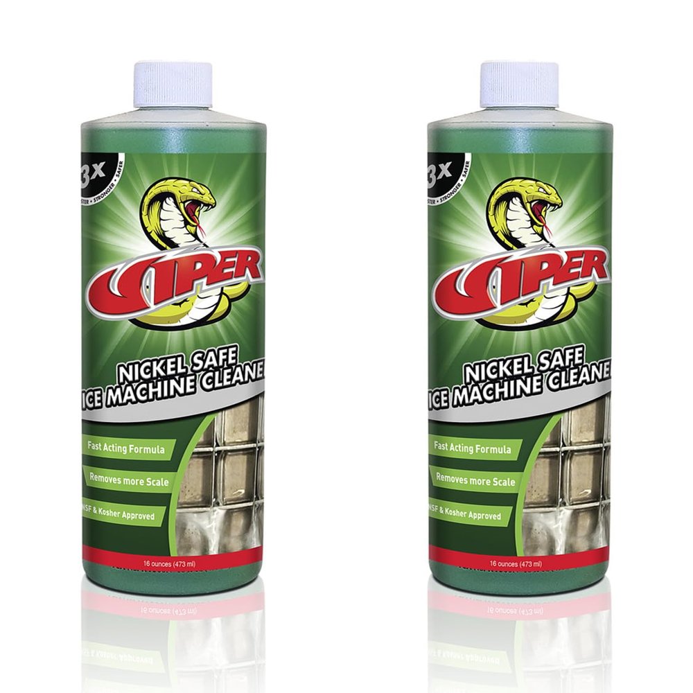 Refrigeration Technologies Viper Nickel Safe Ice Machine Cleaner and Scale Remover NSF Registered Kosher Certified Proprietary Organic Acid Blend 16oz RT500N or 1Gal RT500G (16oz, 2 Pack)