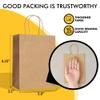 100 Pack 5.8x3.2x8.25 Inch Brown Kraft Paper Gift Bags with Handles - Bulk Small Plain Natural Bags for Birthday Party Favors, Grocery, Retail Shopping, Wedding, Craft, Goody, Takeouts, and Business view 2