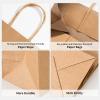 100 Pack 5.8x3.2x8.25 Inch Brown Kraft Paper Gift Bags with Handles - Bulk Small Plain Natural Bags for Birthday Party Favors, Grocery, Retail Shopping, Wedding, Craft, Goody, Takeouts, and Business view 3