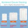 Breathable Adhesive Island Bandages Wound Dressing for Knee Replacement 4" x 6" Bordered Gauze Pad Patches Stitches Cuts Post Surgery No Glue On Center Pack of 10 view 3