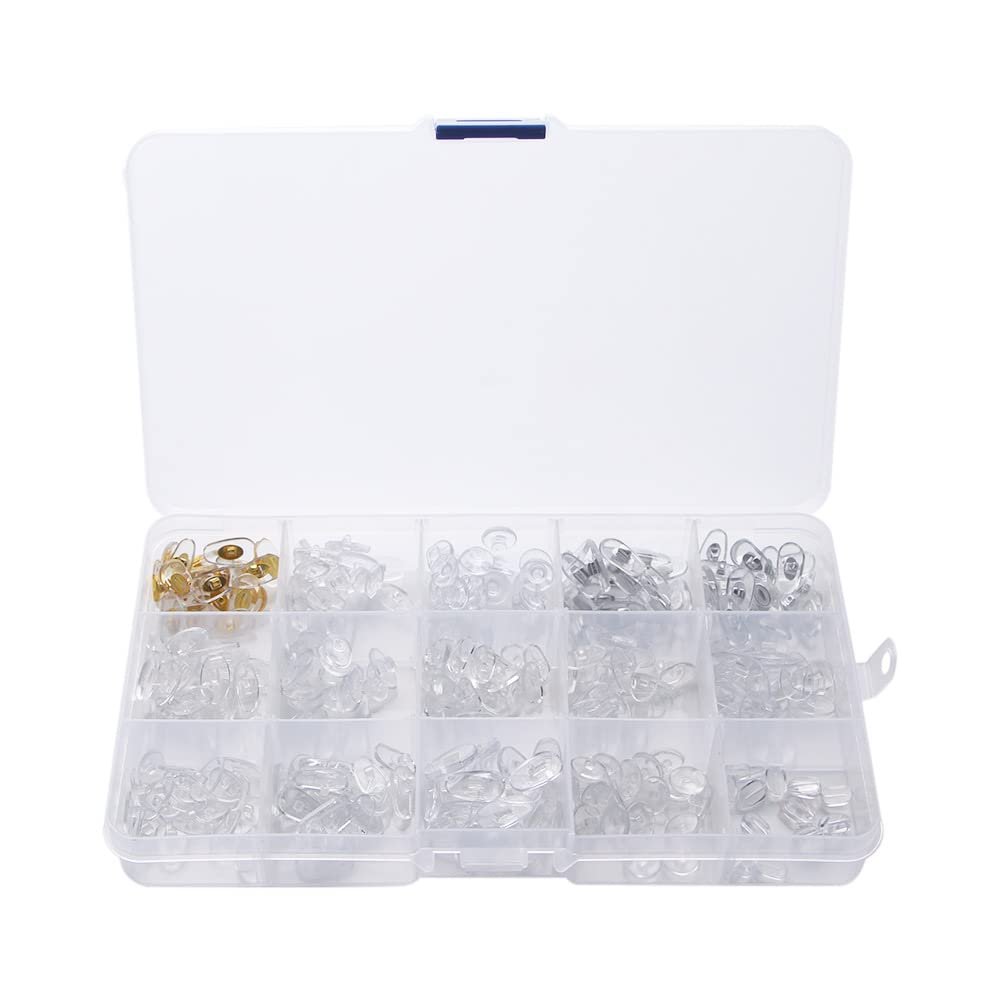 300pcs Eyeglass Nose Pads Replacement, Silicone Nose Pads Nose Cushion Mini Anti Slip Nosepads for Glasses