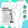 Baderke 200 Count Floss Picks Bulk Non Breakable Tooth Picks Flosser Dental Floss Sticks for Adults Teeth Cleaning Dental Flossers for Family Pack Travel(White) view 2