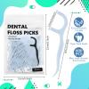 Baderke 200 Count Floss Picks Bulk Non Breakable Tooth Picks Flosser Dental Floss Sticks for Adults Teeth Cleaning Dental Flossers for Family Pack Travel(Light Blue) view 2