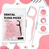 Baderke 200 Count Floss Picks Bulk Non Breakable Tooth Picks Flosser Dental Floss Sticks for Adults Teeth Cleaning Dental Flossers for Family Pack Travel(Light Pink) view 2