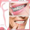 Baderke 200 Count Floss Picks Bulk Non Breakable Tooth Picks Flosser Dental Floss Sticks for Adults Teeth Cleaning Dental Flossers for Family Pack Travel(Light Pink) view 3