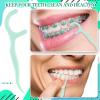 Baderke 200 Count Floss Picks Bulk Non Breakable Tooth Picks Flosser Dental Floss Sticks for Adults Teeth Cleaning Dental Flossers for Family Pack Travel(Light Green) view 3