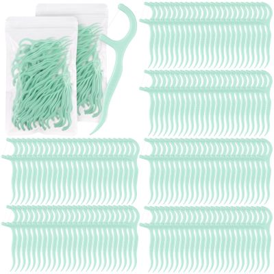 Baderke 600 Count Floss Picks Bulk Dental Flossers Picks for Adults Non Breakable Tooth Picks Flossers Teeth Cleaning Dental for Family Pack Travel(Light Green)