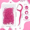 Baderke 600 Count Floss Picks Bulk Dental Flossers Picks for Adults Non Breakable Tooth Picks Flossers Teeth Cleaning Dental for Family Pack Travel(Hot Pink) view 2
