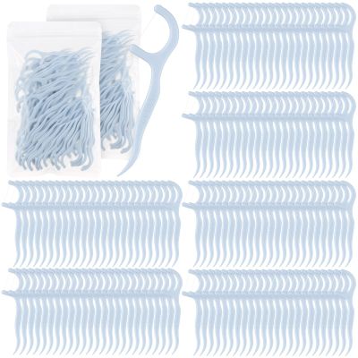 Baderke 600 Count Floss Picks Bulk Dental Flossers Picks for Adults Non Breakable Tooth Picks Flossers Teeth Cleaning Dental for Family Pack Travel(Light Blue)