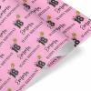 MyPupSocks Custom Wrapping Paper with Logo Happy Birthday Balloon Birthday Wrapping Paper Girls Rolls Black and Pink Birthday Wrapping Paper Baby Girl Customized Wrapping Paper 4 Rolls view 3