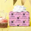 MyPupSocks Custom Wrapping Paper with Logo Happy Birthday Balloon Birthday Wrapping Paper Girls Rolls Black and Pink Birthday Wrapping Paper Baby Girl Customized Wrapping Paper 4 Rolls view 4