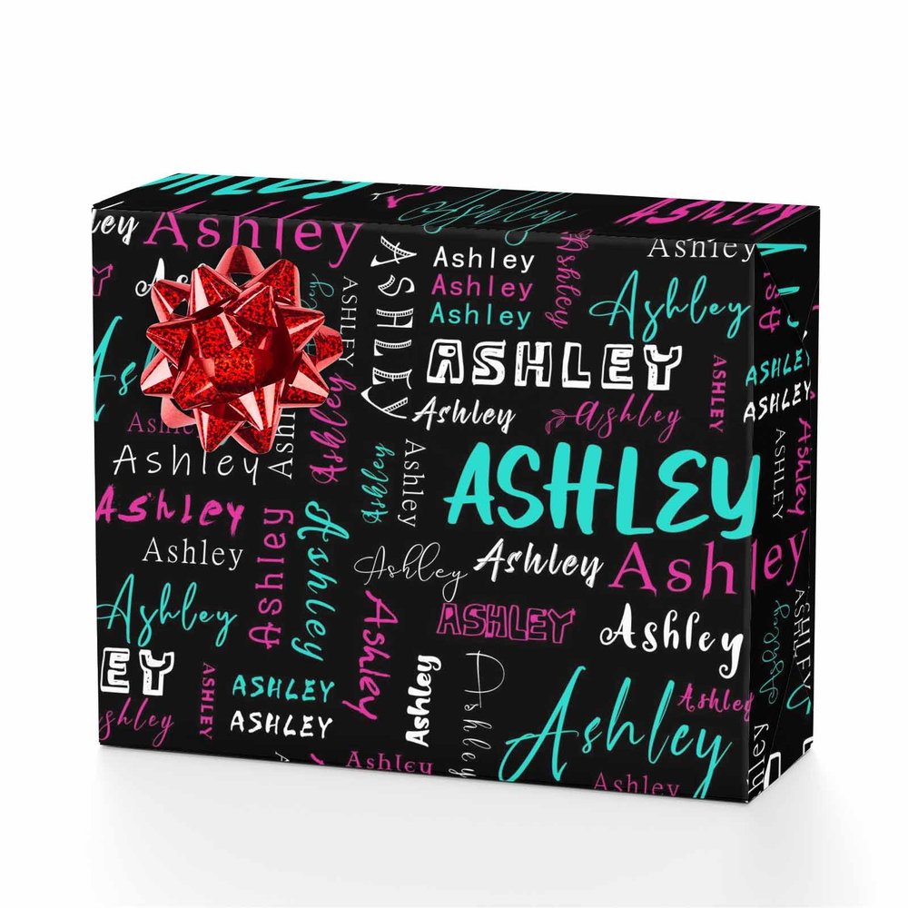 MyPupSocks Customize Wrapping Paper Leave Name Birthday Girl Wrapping Paper Black Wrapping Paper Set Baby Shower Wrapping Paper Girl 1 Roll