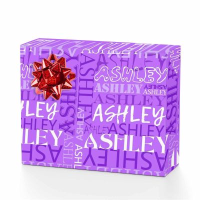 MyPupSocks Custom Christmas Wrapping Paper Princess Gift Wrap Birthday Gift Wrap Rolls for Girls Purple Personalized Christmas Wrapping Paper Christma Wrapping Paper 4 Rolls