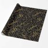 MyPupSocks Personalized Wrapping Paper Birthday Happy Birthday Birthday Wrapping Paper Rolls Boy Gold and Black Wrapping Paper Birthday Custom Gift Wrap Paper 1 Roll view 2