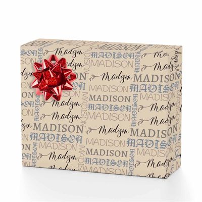 MyPupSocks Personalized Wrapping Paper Christmas Leave Name Birthday Wrapping Paper Girls Vintage Custom Wrapping Paper Christmas Text Wrapping Paper 5 Rolls