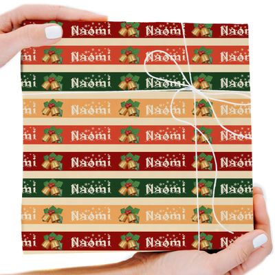 Artsadd Personalized Face Name Wrapping Paper Custom Text Photo Merry Christmas Gift Wrapping Paper for Women Men Teens Mom Dad Birthday Xmas