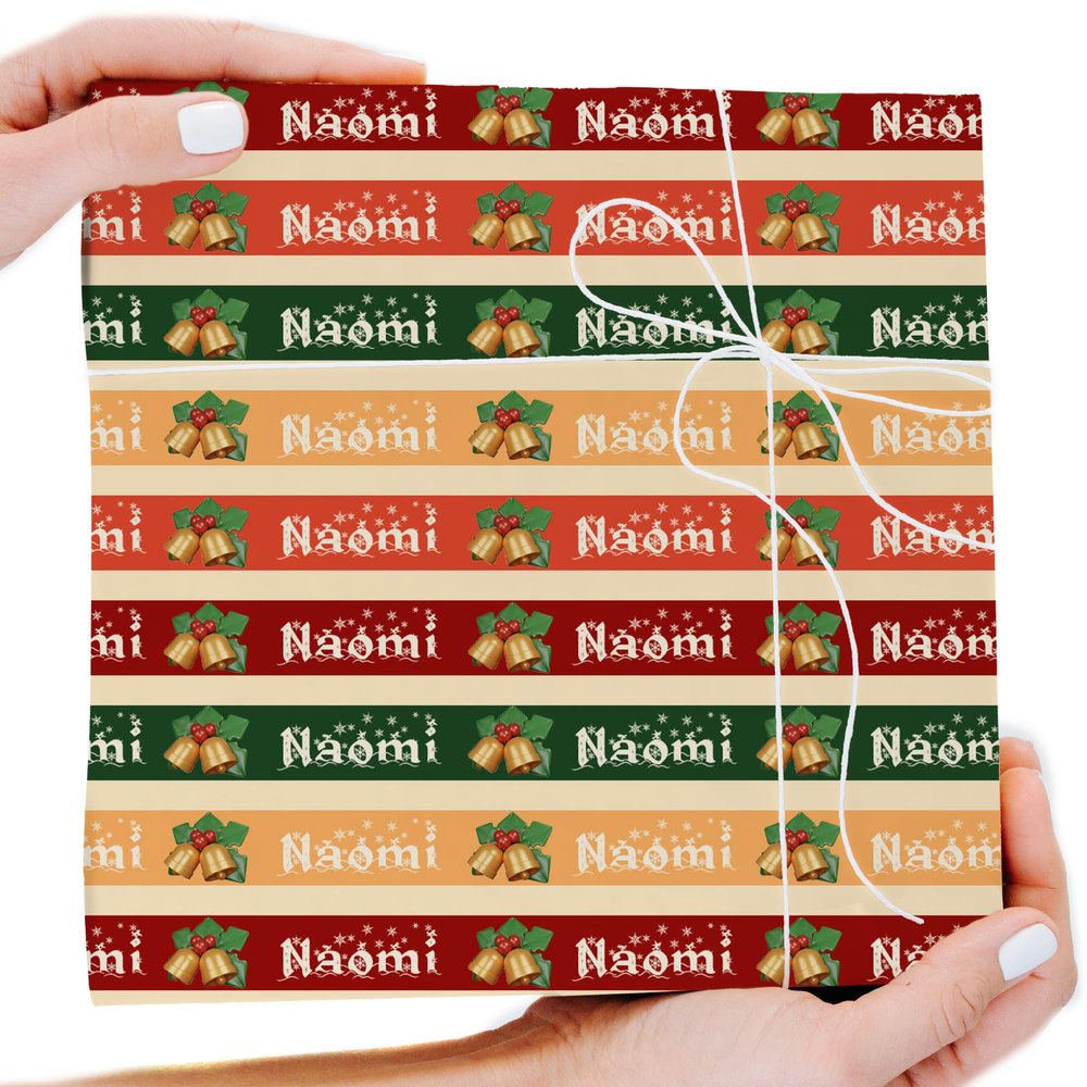 Artsadd Personalized Face Name Wrapping Paper Custom Text Photo Merry Christmas Gift Wrapping Paper for Women Men Teens Mom Dad Birthday Xmas