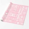 MyPupSocks Personalized Name Wrapping Paper Heart Anniversary Wrapping Paper Pink Customized Wrapping Paper Christmas Wrapping Paper 4 Rolls view 2