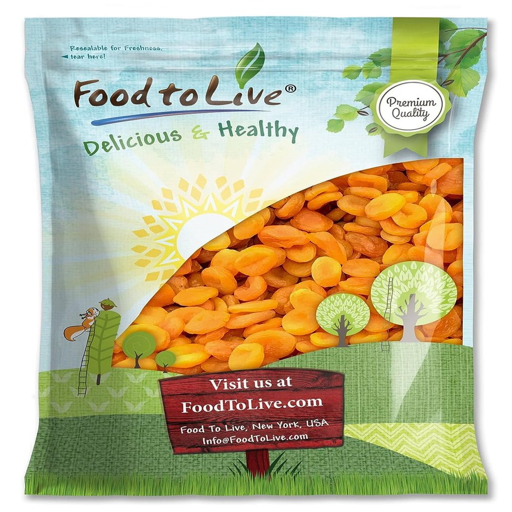Food to Live Dried Apricots, 5 Pounds  Kosher, Vegan, Bulk, Product of Turkey