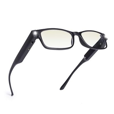 OKH Rechargeable Reading Glasses with Lights, Anti Blue Light Lens, Bright LED Light Up Reading Glasses, Readers for Men Women, +3.5